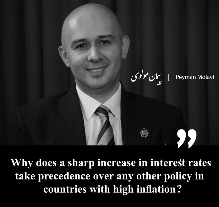 Why does a sharp increase in interest rates take precedence over any other policy in countries with high inflation?